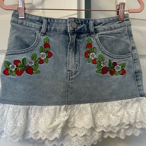 Denim Strawberry Shortcake Dolls kill CoLab !!!!NWT